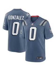 Men's New England Patriots #0 Christian Gonzalez Blue Rivalries Collection Game Jersey (Blue)