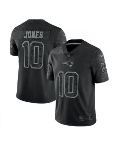 Men's New England Patriots #10 Mac Jones Black Reflective Limited Stitched Football Jersey