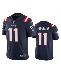 Men's New England Patriots #11 Tyquan Thornton Navy Vapor Untouchable Limited Stitched Jersey
