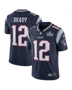 Men's New England Patriots #12 Tom Brady Navy Blue Super Bowl LIII Vapor Untouchable Limited Stitched NFL Jersey