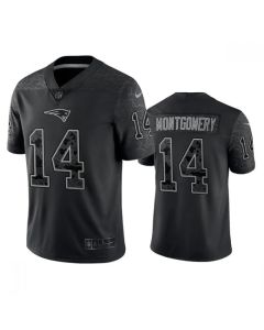 Men's New England Patriots #14 Ty Montgomery Black Reflective Limited Stitched Football Jersey