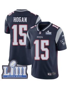 Men's New England Patriots #15 Chris Hogan Navy Blue Super Bowl LIII Vapor Untouchable Limited Stitched NFL Jersey