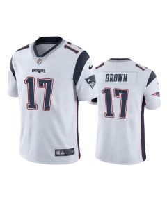 Men's New England Patriots #17 Antonio Brown White Limited Stitched NFL Jersey