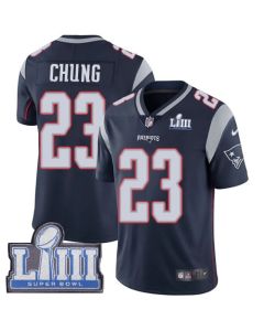 Men's New England Patriots #23 Patrick Chung Navy Blue Super Bowl LIII Vapor Untouchable Limited Stitched NFL Jersey