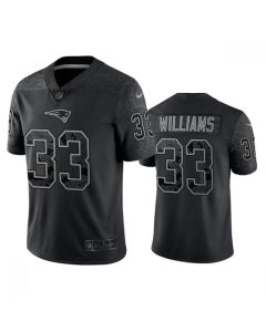 Men's New England Patriots #33 Joejuan Williams Black Reflective Limited Stitched Football Jersey