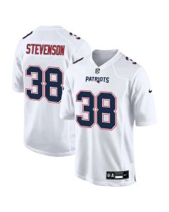 Men's New England Patriots #38 Rhamondre Stevenson Tundra White Fashion Game Jersey (White)