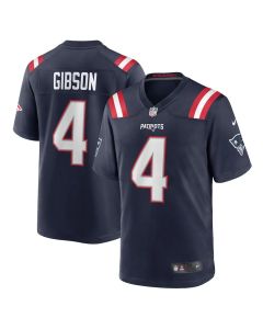 Men's New England Patriots #4 Antonio Gibson Navy Game Jersey