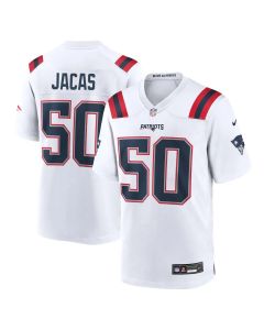 Men's New England Patriots #50 Gabe Jacas White 2026 NFL Draft Game Jersey (White)