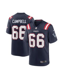 Men's New England Patriots #66 Will Campbell Navy 2025 NFL Draft First Round Pick Game Jersey (Navy)