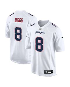 Men's New England Patriots #8 Stefon Diggs Tundra White Fashion Game Jersey