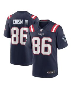 Men's New England Patriots #86 Efton Chism III Nike Navy Team Game Jersey