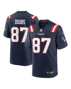 Men's New England Patriots #87 Romeo Doubs Nike Navy Game Jersey