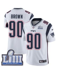 Men's New England Patriots #90 Malcom Brown Navy Blue Super Bowl LIII Vapor Untouchable Limited Stitched NFL Jersey