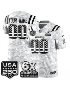 Men's New England Patriots Camo 2026 Salute to Service Vapor F.U.S.E. Limited Custom Jersey (2026)