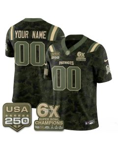 Men's New England Patriots Camo 2026 Salute to Service Vapor F.U.S.E. Limited Custom Jersey (Style 3)