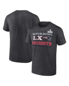 Men's New England Patriots Charcoal Super Bowl LX Battle Prep T-Shirt (Charcoal)