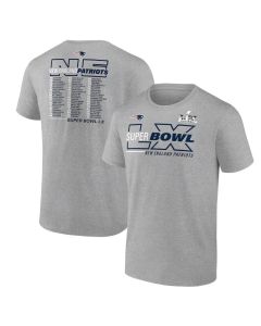 Men's New England Patriots Heather Gray Super Bowl LX Roster T-Shirt (Gray)