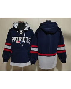 Men's New England Patriots Navy Ageless Must-Have Lace-Up Pullover Hoodie