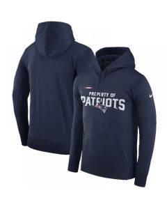 Men's New England Patriots Navy Sideline Property Of Performance Pullover Hoodie