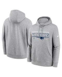 Men's New England Patriots Nike Heather Gray 2025 AFC Champions Locker Room Trophy Collection Hoodie (Gray)