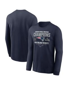 Men's New England Patriots Nike Navy 2025 AFC Champions Team Nation Long Sleeve T-Shirt (Navy)