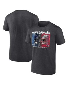 Men's New England Patriots vs. Seattle Seahawks Charcoal Super Bowl LX Matchup Final Battle T-Shirt (Charcoal)
