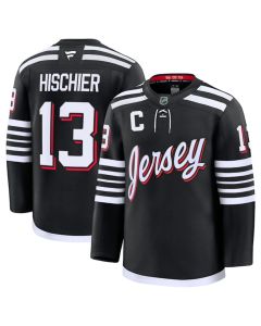 Men's New Jersey Devils #13 Nico Hischier Black 2024-25 Alternate Stitched Hockey Premium Jersey