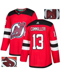 Men's New Jersey Devils #13 Nico Hischier Red Fashion Gold Stitched NHL Jersey