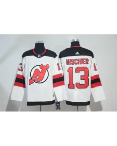 Men's New Jersey Devils #13 Nico Hischier White Stitched NHL Jersey