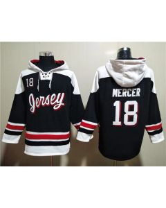 Men's New Jersey Devils #18 Dawson Mercer Black/White Ageless Must-Have Lace-Up Pullover Hoodie