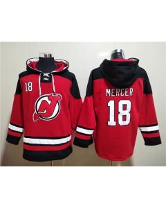 Men's New Jersey Devils #18 Dawson Mercer Red Ageless Must-Have Lace-Up Pullover Hoodie