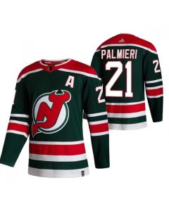 Men's New Jersey Devils #21 Kyle Palmieri 2021 Green Reverse Retro Stitched NHL Jersey