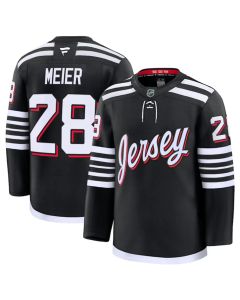 Men's New Jersey Devils #28 Timo Meier Black 2024-25 Alternate Stitched Hockey Jersey