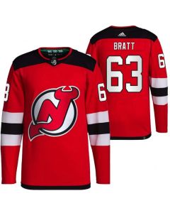 Men's New Jersey Devils #63 Jesper Bratt Red Stitched Jersey