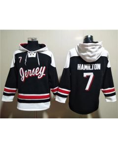 Men's New Jersey Devils #7 Dougie Hamilton Black/White Ageless Must-Have Lace-Up Pullover Hoodie