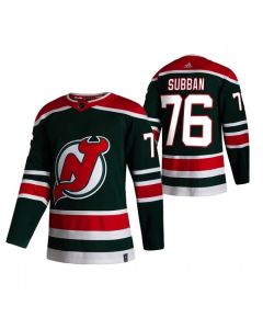 Men's New Jersey Devils #76 P.K. Subban Green Reverse Retro Stitched NHL Jersey