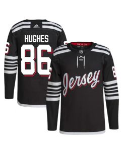 Men's New Jersey Devils #86 Jack Hughes 2021/22 Black Stitched Jersey