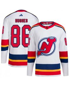 Men's New Jersey Devils #86 Jack Hughes White 2022-23 Reverse Retro Stitched Jersey
