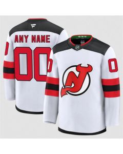 Men's New Jersey Devils Active Player Custom White 2024-25 Away Stitched Hockey Jersey (White)