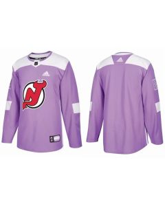 Men's New Jersey Devils Blank Purple Fights Cancer Practice Stitched Hockey Premium Jersey