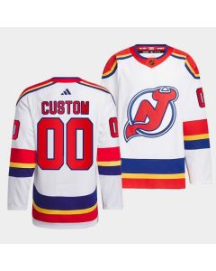 Men's New Jersey Devils Custom White 2022-23 Reverse Retro Stitched Jersey