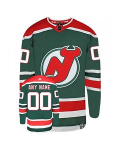 Men's New Jersey Devils Green Personalized Reverse Retro Authentic Stitched NHL Jersey