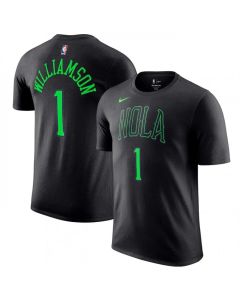 Men's New Orleans Pelicans #1 Zion Williamson 2023/24 City Edition Name & Number T-Shirt