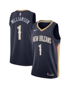 Men's New Orleans Pelicans #1 Zion Williamson Navy Stitched NBA Jersey