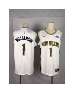 Men's New Orleans Pelicans #1 Zion Williamson White Stitched NBA Jersey