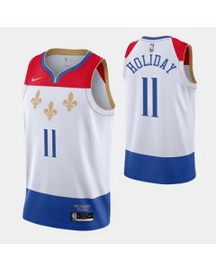 Men's New Orleans Pelicans #11 Jrue Holiday 2020 White City Edition Stitched Jersey
