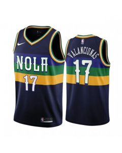 Men's New Orleans Pelicans #17 Jonas Valanciunas 2022/23 Black City Edition Stitched Basketball Jersey