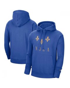 Men's New Orleans Pelicans 2021 Blue City Edition Essential Logo Fleece Pullover Hoodie