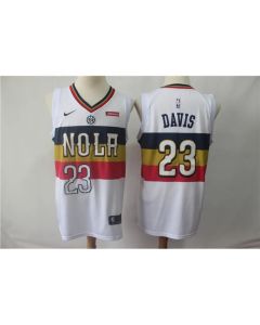 Men's New Orleans Pelicans #23 Anthony Davis White 2018/19 Earned Edition Swingman Stitched NBA Jersey