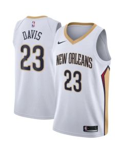 Men's New Orleans Pelicans #23 Anthony Davis White Association Edition Stitched Jersey